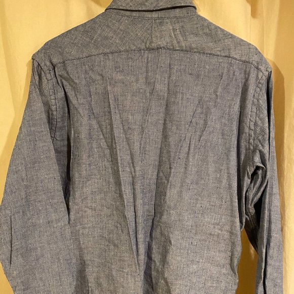 Proper Cloth Blue Cotton and Linen Stretch Slub Twill - Men's M, See description - Picture 5 of 5